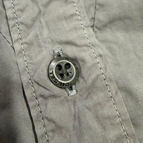 DIESEL Button Down Shirt Long Sleeve Poker Card Graphic Cotton Medium - Picture 6 of 9